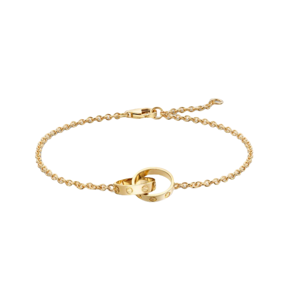 CTSV035 18k Gold LOVE bracelet, on chain - ccjewelryacc