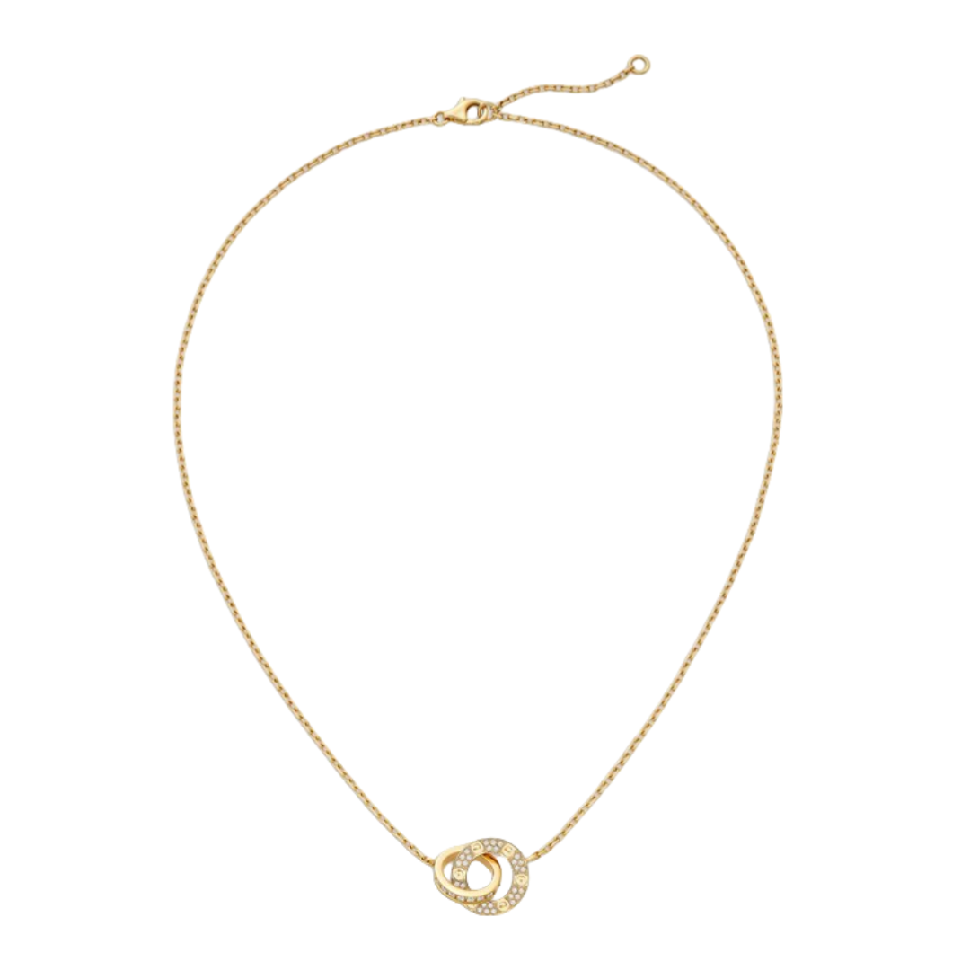 CTNV008 18K Gold LOVE pendant necklace , paved - ccjewelryacc