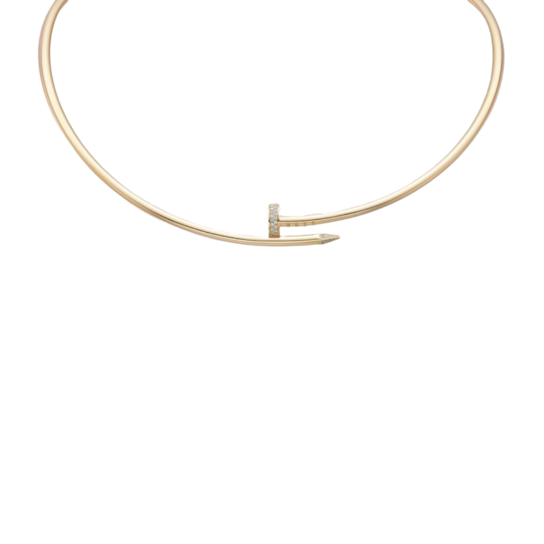 CTN024 Juste un Clou torque necklace, small model, diamonds - ccjewelryacc