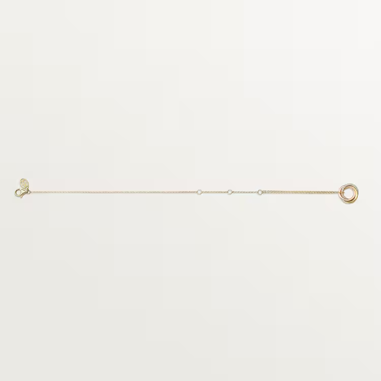 CTSV038 18k Gold Trinity bracelet, on chain, diamonds - ccjewelryacc