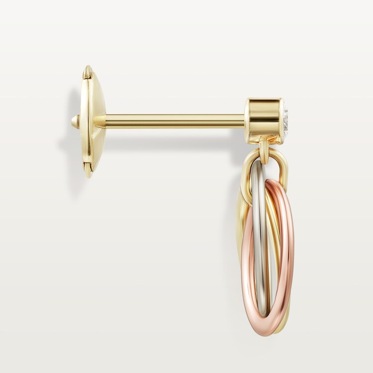 CTEV051 18K Trinity earrings, brilliant-cut diamonds - ccjewelryacc