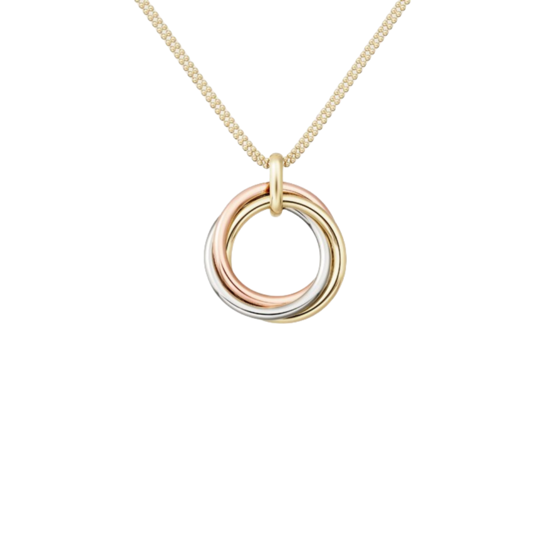 CTNV017 18K Gold Trinity pendant necklace,large model - ccfashionjewelry