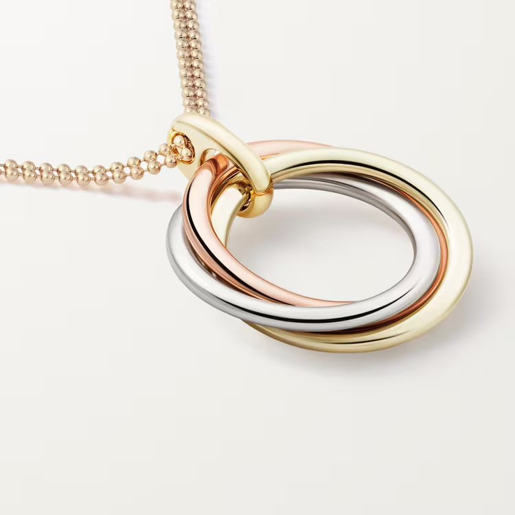 CTNV017 18K Gold Trinity pendant necklace,large model - ccfashionjewelry