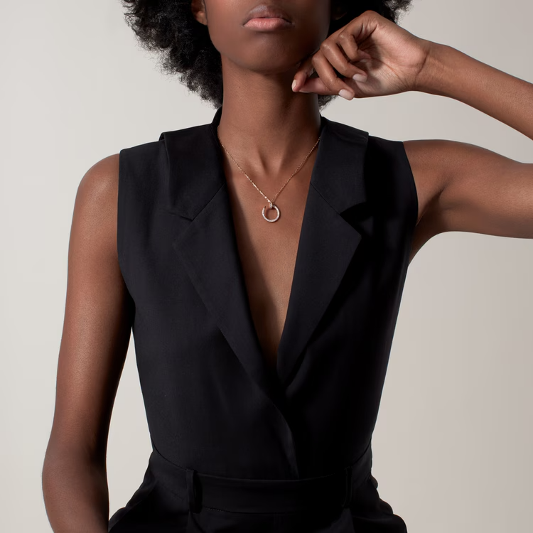 CTNV024 18K Gold Juste un Clou pendant necklace, diamonds - ccjewelryacc