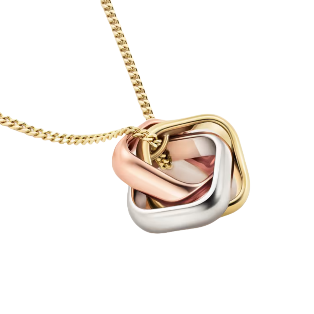 CTNV014 18K Gold Trinity pendant, cushion-shaped - ccfashionjewelry