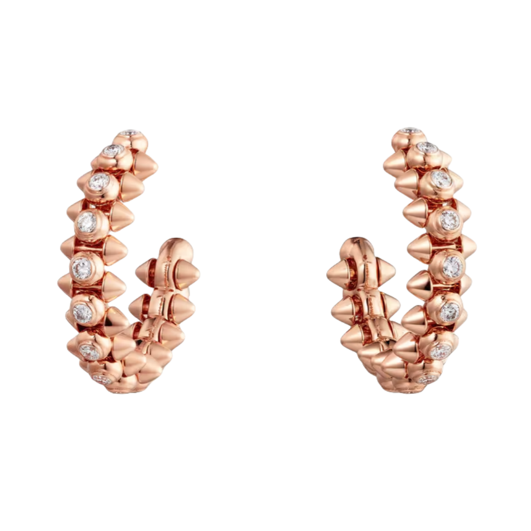 CTEV052 18K Clash de Cartier hoop earrings, medium model, diamonds - ccfashionjewelry