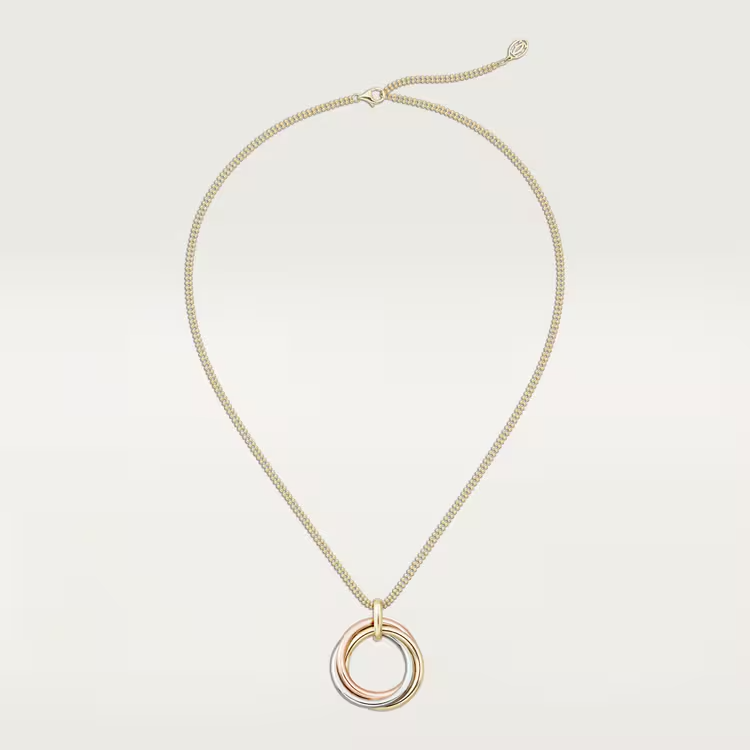 CTNV017 18K Gold Trinity pendant necklace,large model - ccjewelryacc