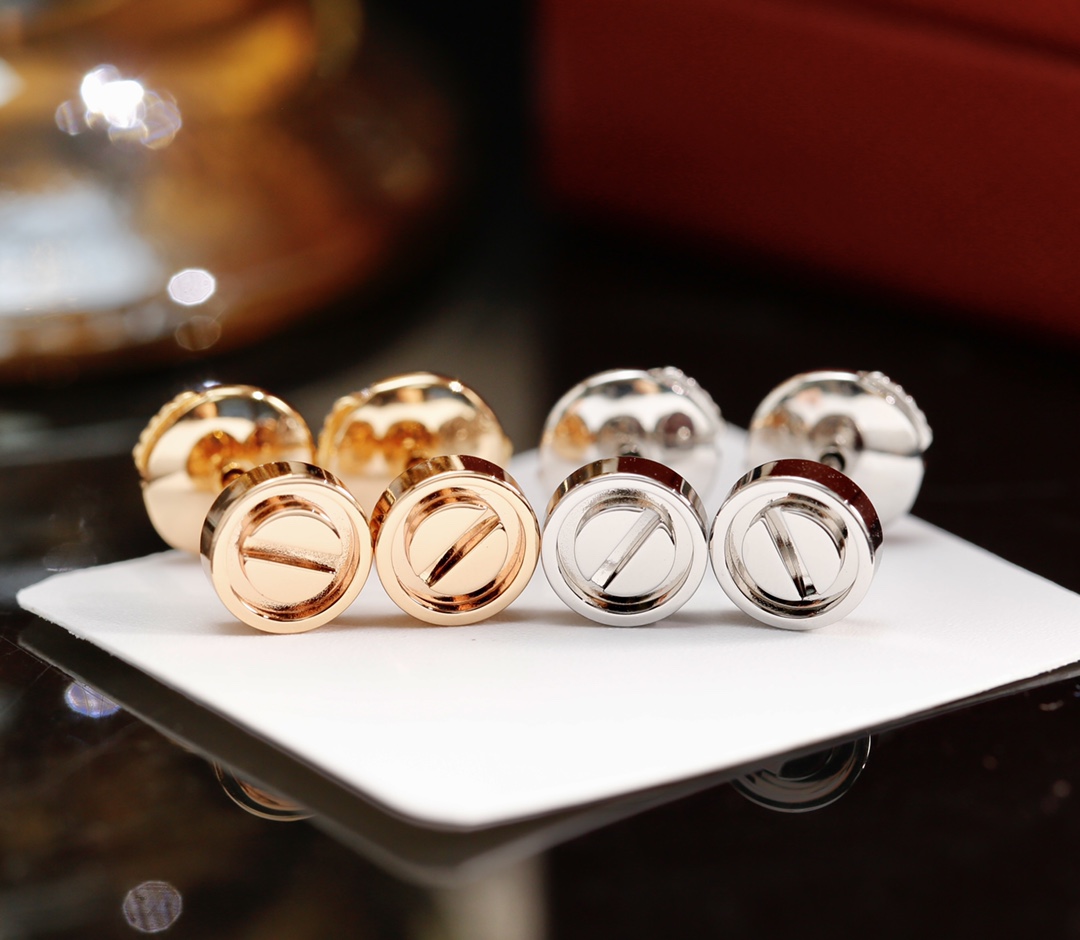 CTEV048 18K Cartier LOVE STUD EARRINGS - ccjewelryacc