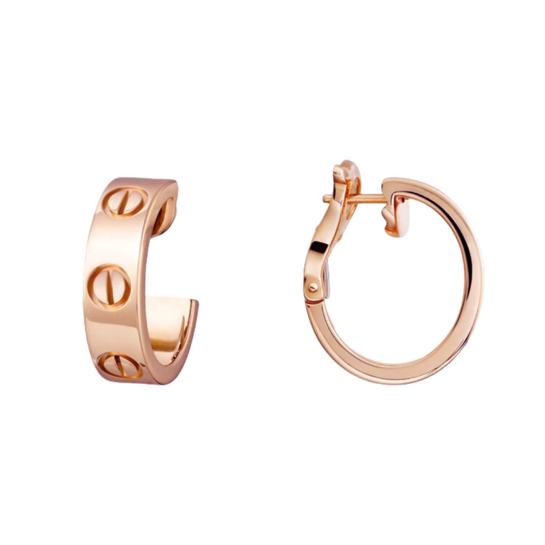 CTEV053 18K LOVE hoop earrings, classic model 5.5mm - ccfashionjewelry
