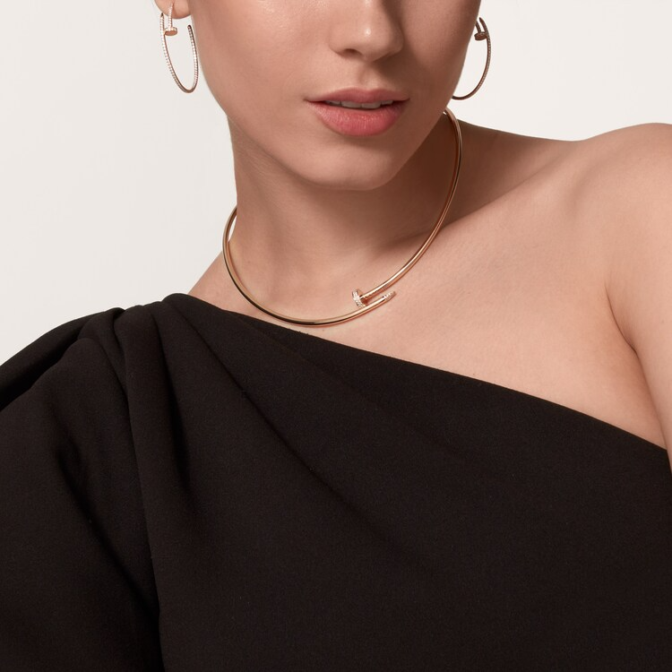 CTN024 Juste un Clou torque necklace, small model, diamonds - ccjewelryacc