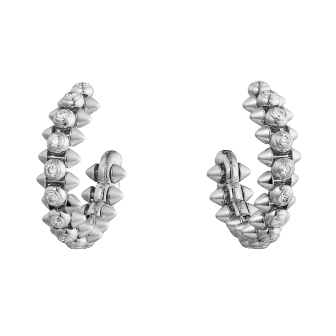 CTEV052 18K Clash de Cartier hoop earrings, medium model, diamonds - ccfashionjewelry