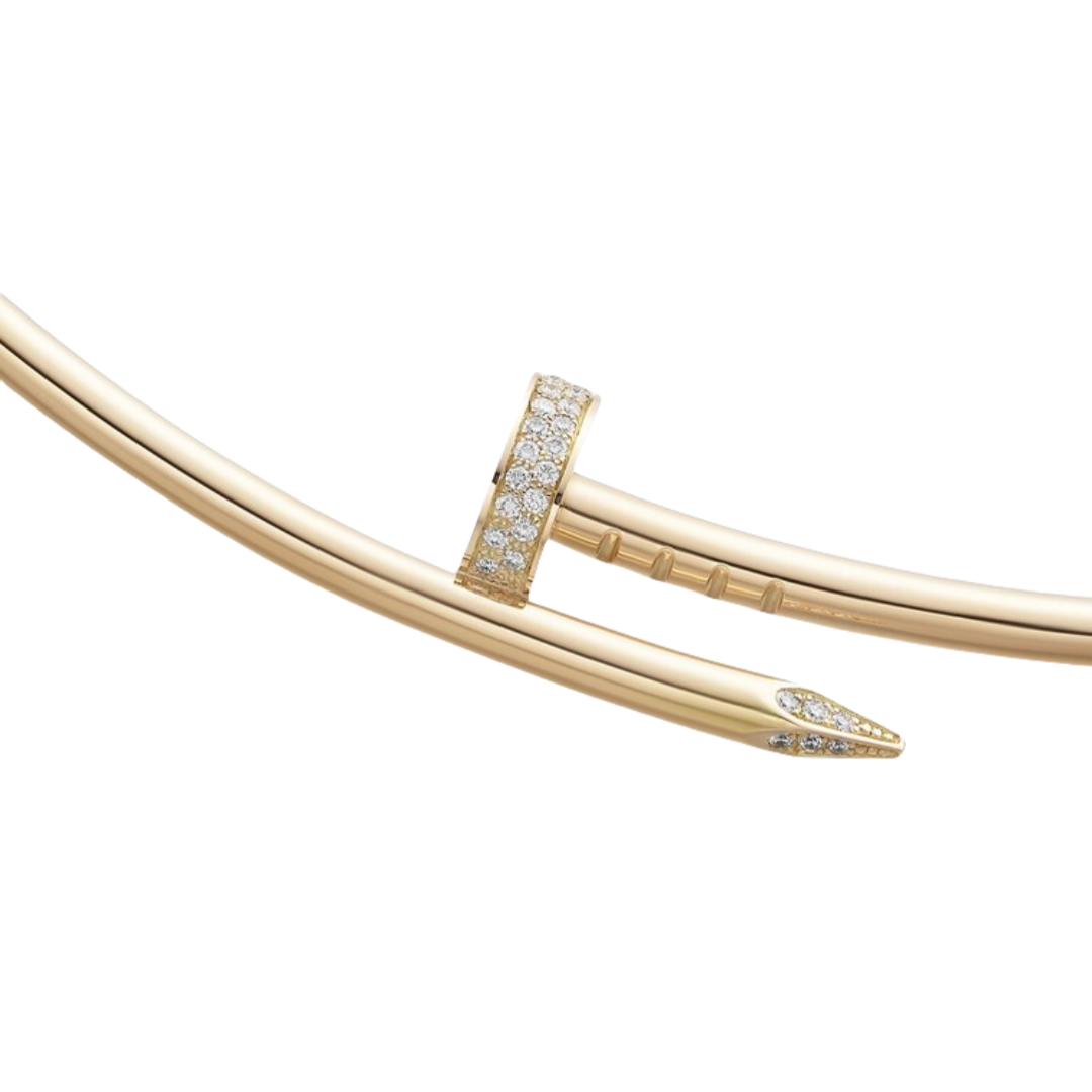 CTN024 Juste un Clou torque necklace, small model, diamonds - ccjewelryacc