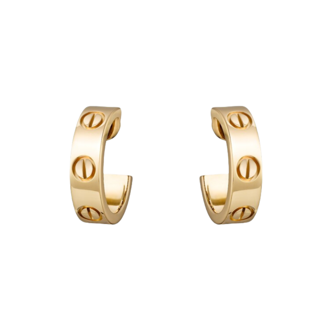 CTEV053 18K LOVE hoop earrings, classic model 5.5mm - ccfashionjewelry