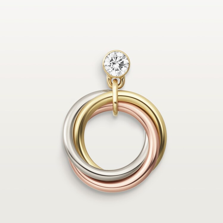 CTEV051 18K Trinity earrings, brilliant-cut diamonds - ccjewelryacc