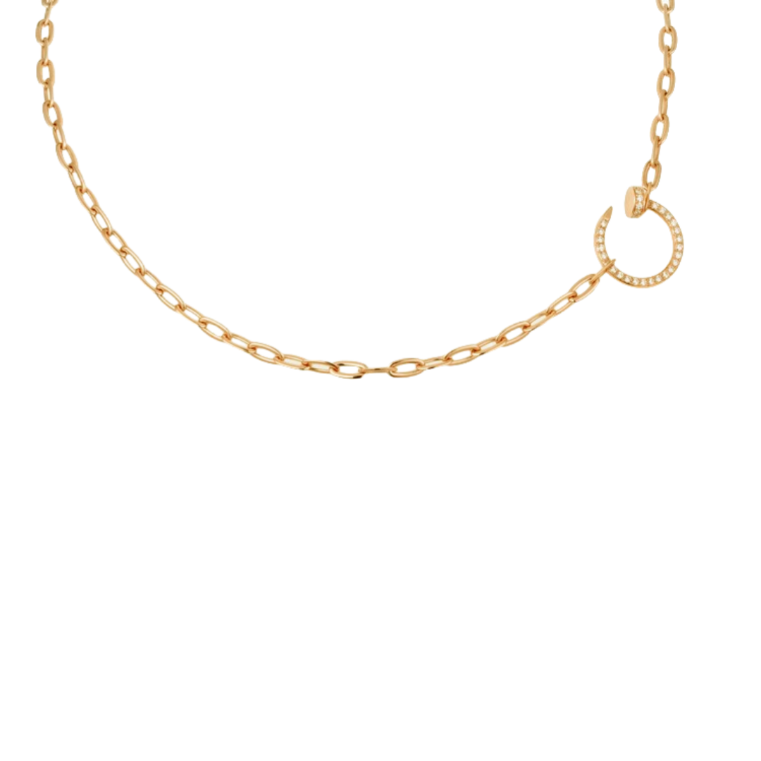 CTNV025 18K Gold Juste un Clou necklace, paved - ccfashionjewelry