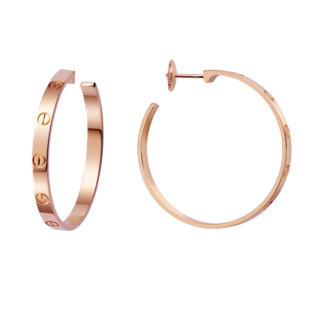 CTEV026 18K Cartier Love Hoop earrings Large Model 3.6mm - ccfashionjewelry