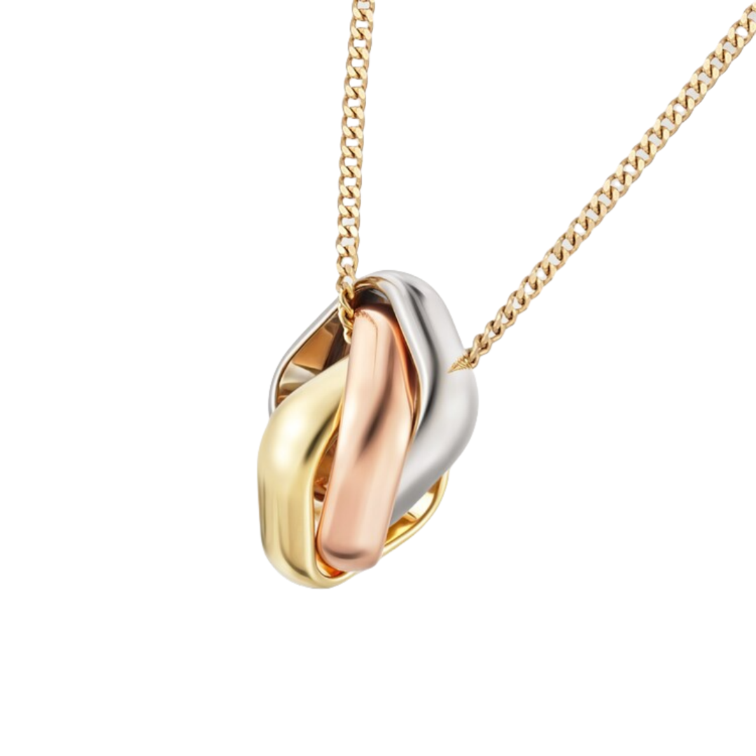 CTNV014 18K Gold Trinity pendant, cushion-shaped - ccjewelryacc