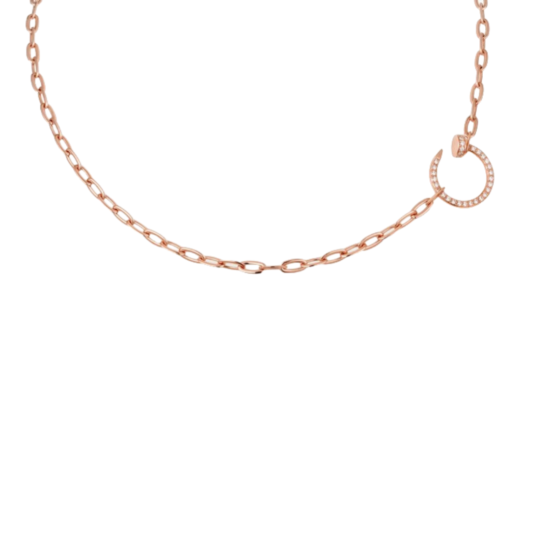 CTNV025 18K Gold Juste un Clou necklace, paved - ccfashionjewelry