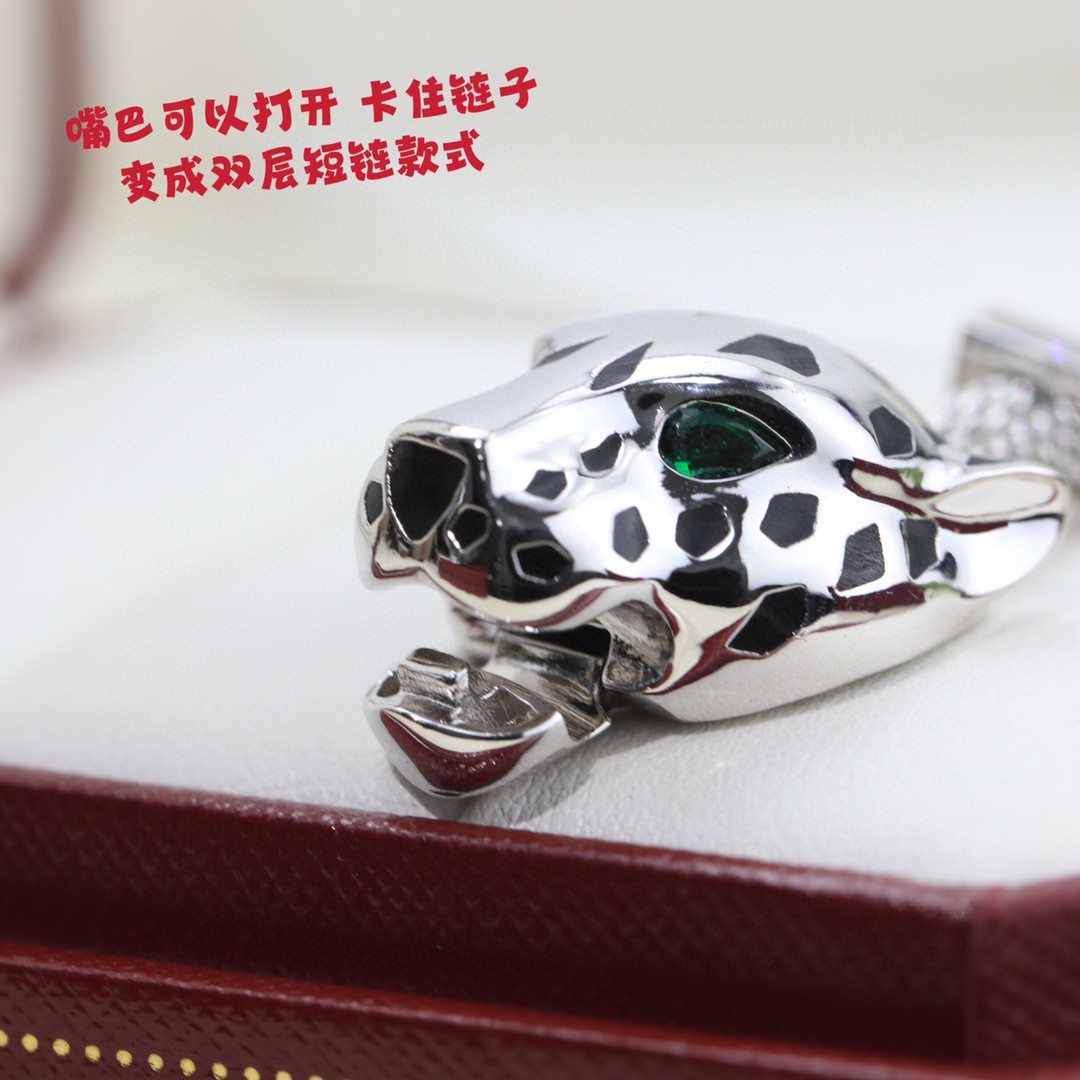 CTNV028 18K Gold Panthère de Cartier necklace, paved - ccjewelryacc