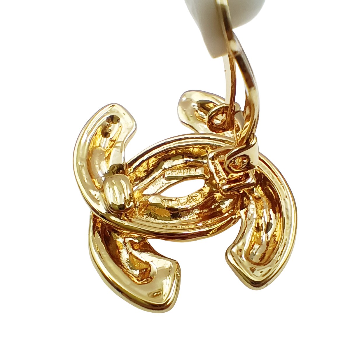 CCE353 Vintage 24k gold chanel cc logo earring clip - ccjewelryacc