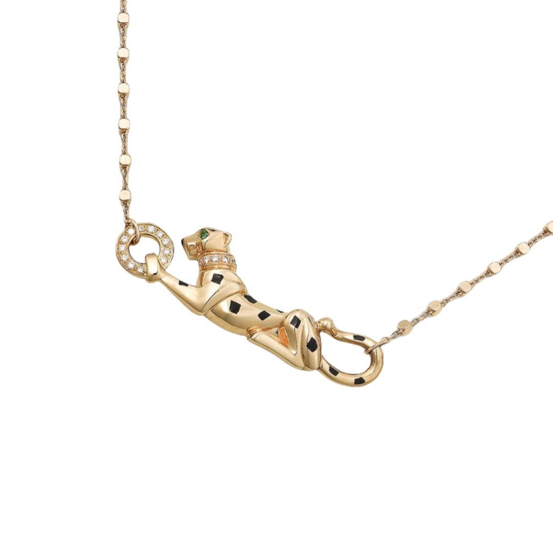 CTNV031 18K Gold Panthère de Cartier pendant necklace, diamonds - ccfashionjewelry