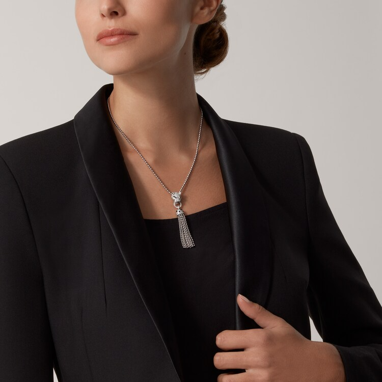 CTNV001 18K Gold Panthère de Cartier necklace, half-paved - ccfashionjewelry