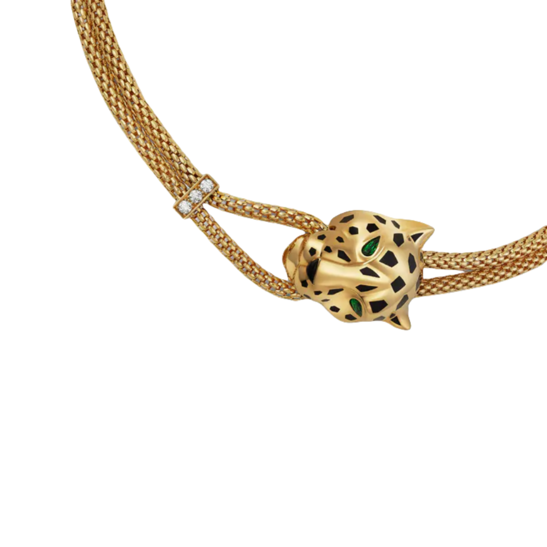 CTNV028 18K Gold Panthère de Cartier necklace, paved - ccfashionjewelry