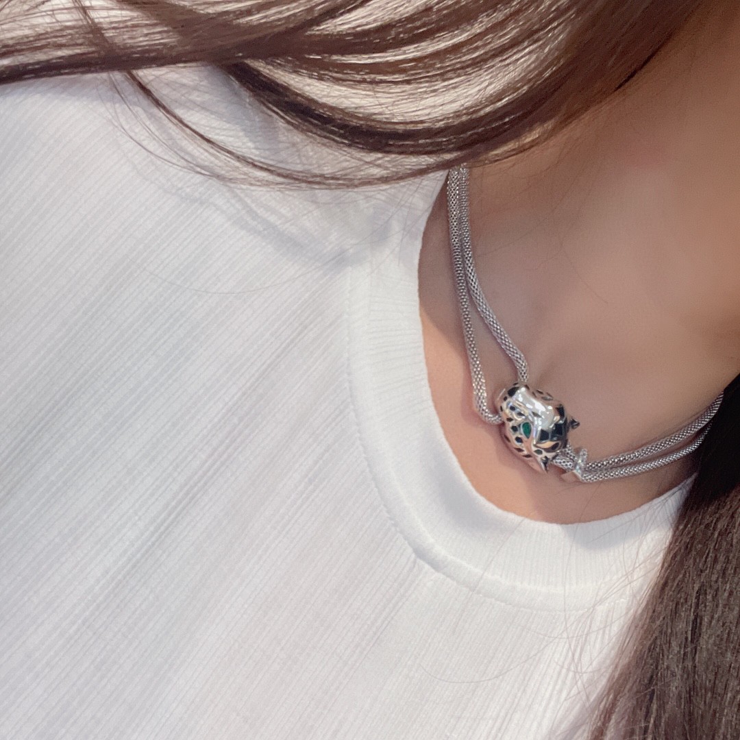 CTNV028 18K Gold Panthère de Cartier necklace, paved - ccjewelryacc