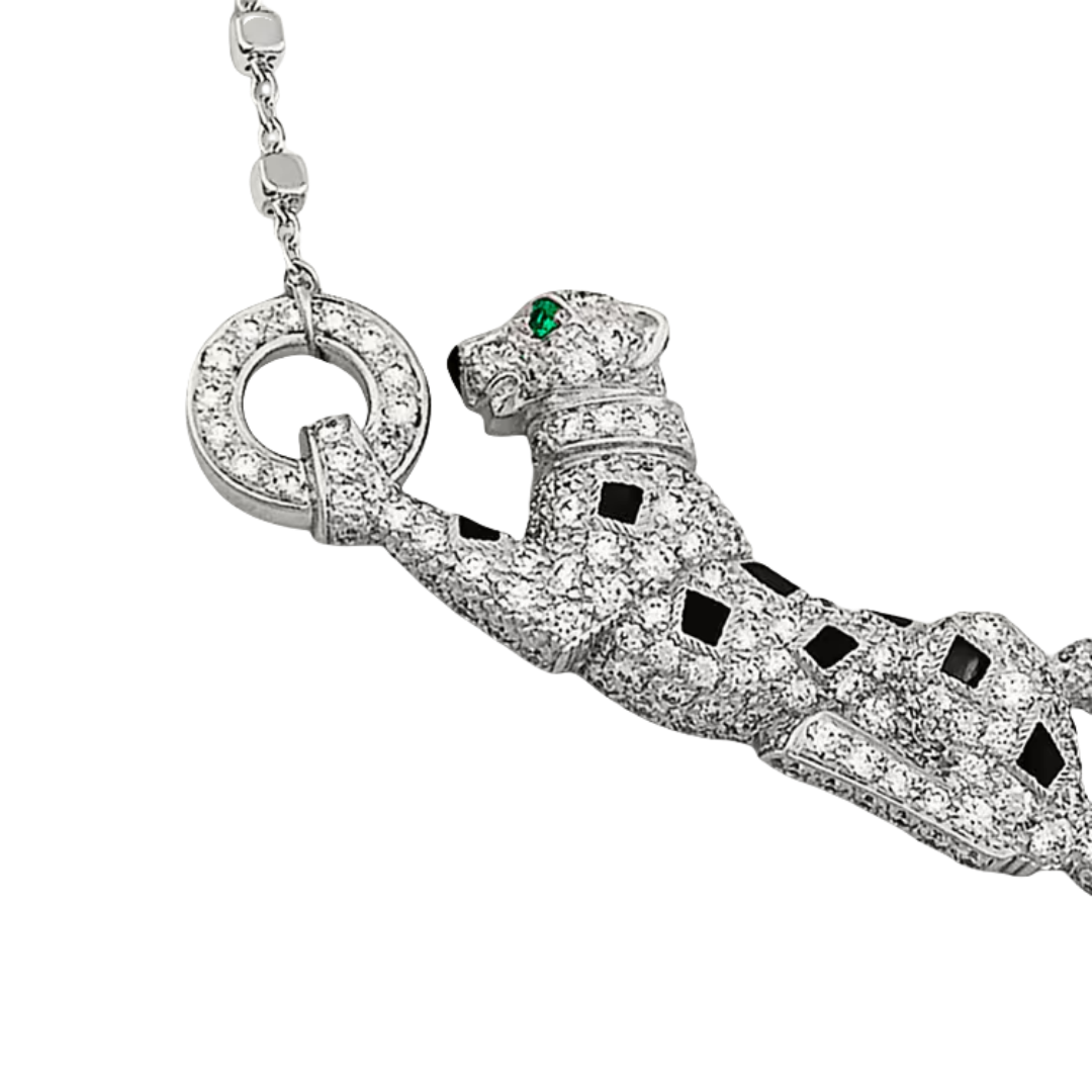 CTNV030 18K Gold Panthère de Cartier pendant, paved - ccfashionjewelry