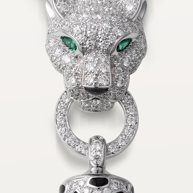 CTNV001 18K Gold Panthère de Cartier necklace, half-paved - ccjewelryacc