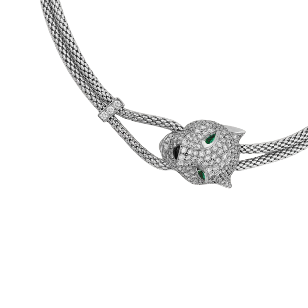 CTNV029 18K Gold Panthère de Cartier necklace, paved - ccfashionjewelry