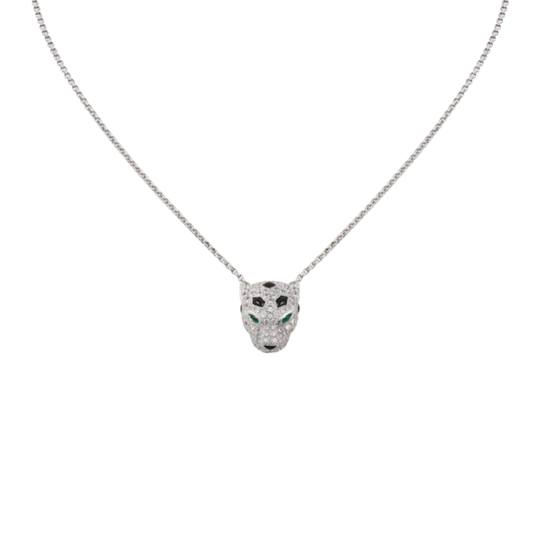 CTNV027 18K Gold Panthère de Cartier pendant necklace, paved - ccfashionjewelry