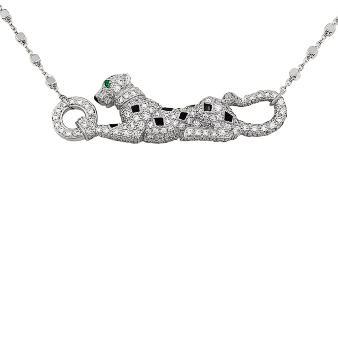 CTNV030 18K Gold Panthère de Cartier pendant, paved - ccfashionjewelry