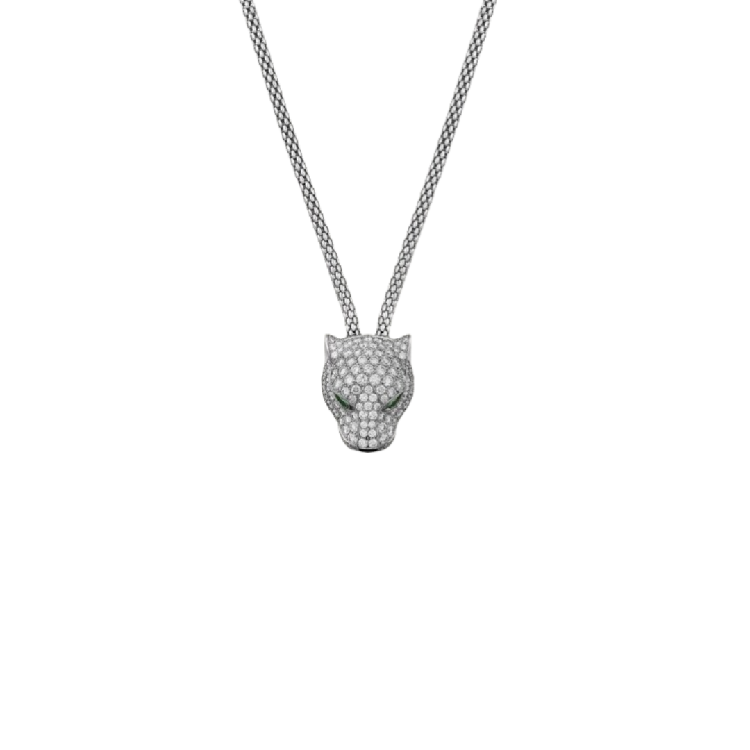 CTNV029 18K Gold Panthère de Cartier necklace, paved - ccfashionjewelry