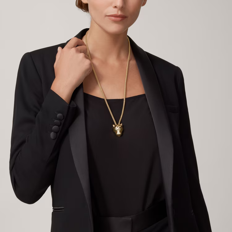 CTNV028 18K Gold Panthère de Cartier necklace, paved - ccjewelryacc