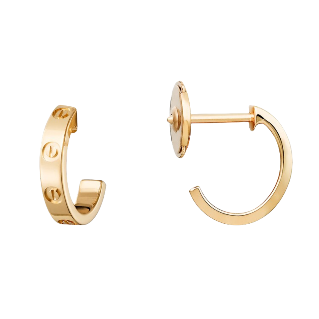 CTEV060 18K LOVE hoop earrings, small model - ccjewelryacc