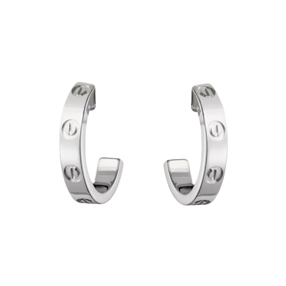 CTEV060 18K LOVE hoop earrings, small model - ccjewelryacc