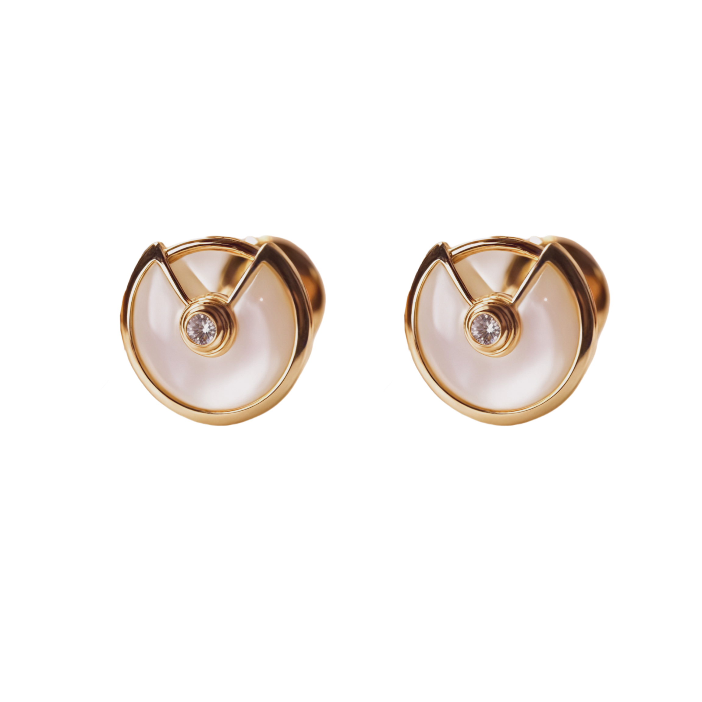CTEV057 18K Cartier Amulette De Cartier Onyx Diamond Earrings - ccjewelryacc