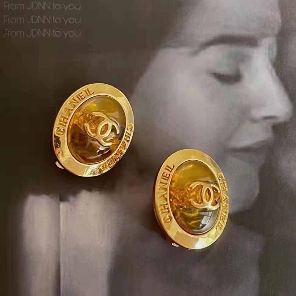CCE355 Chanel Yellow gemstone earring clip - ccjewelryacc
