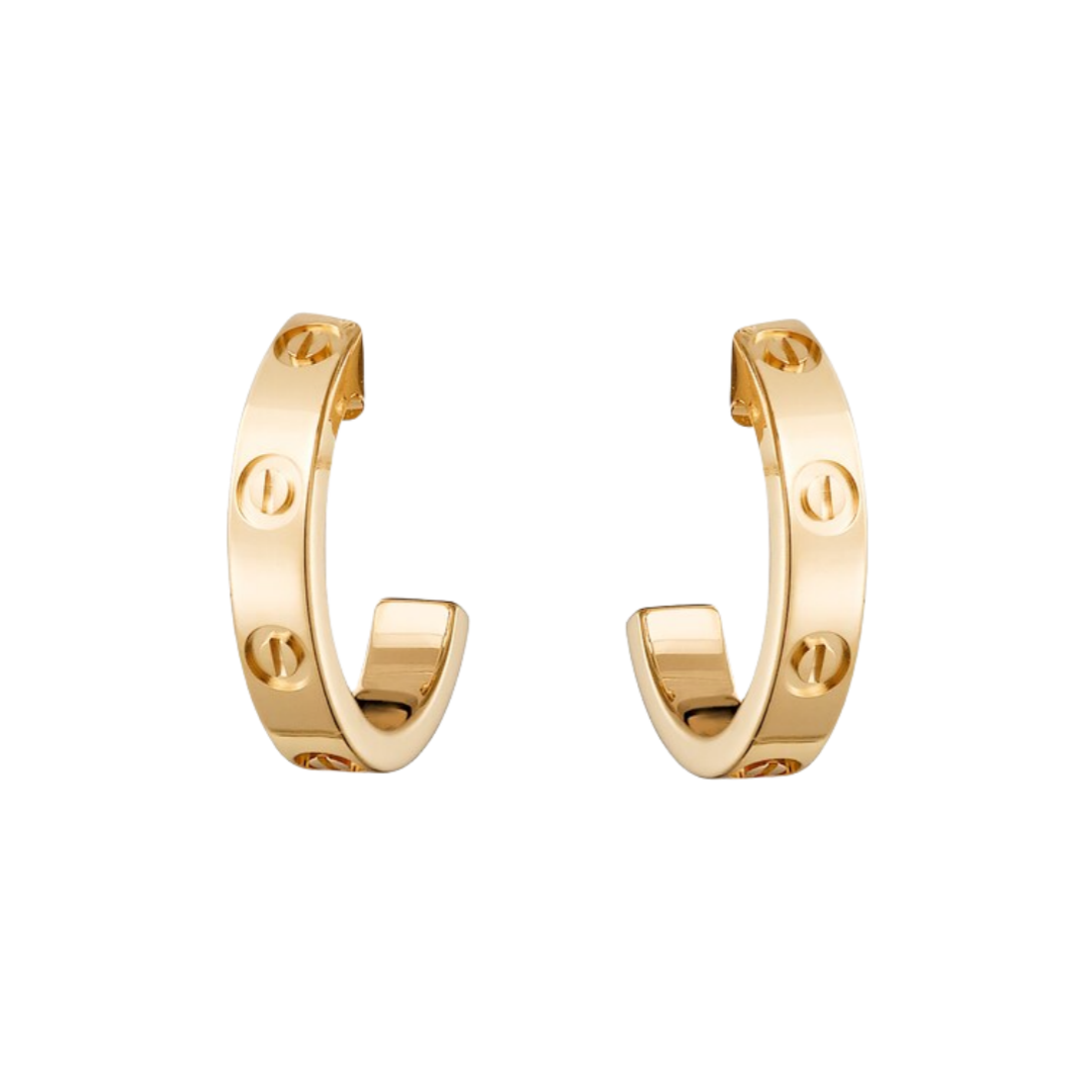 CTEV060 18K LOVE hoop earrings, small model - ccjewelryacc