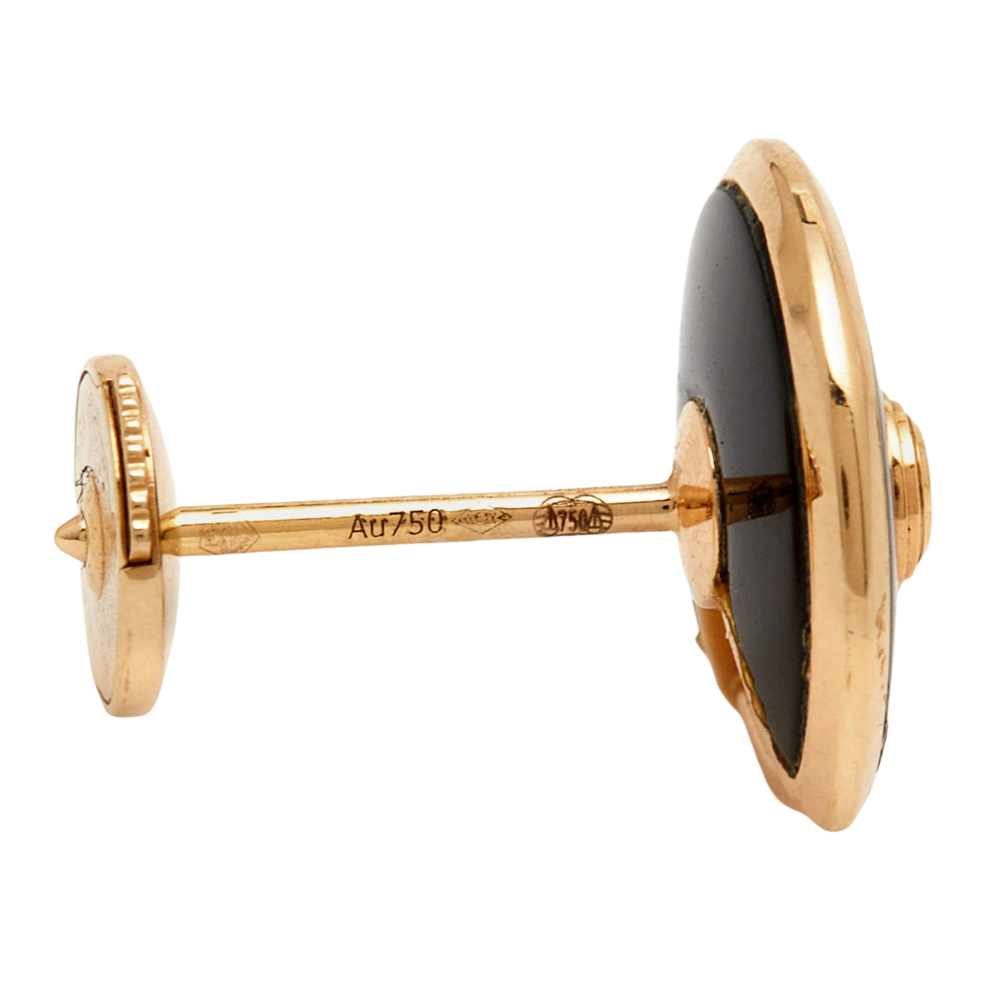 CTEV057 18K Cartier Amulette De Cartier Onyx Diamond Earrings - ccjewelryacc