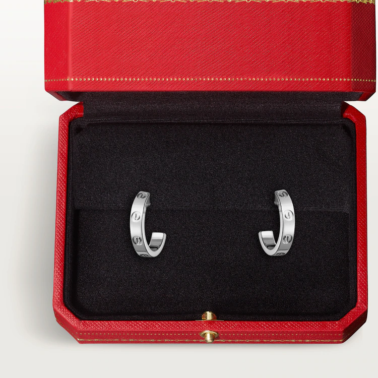 CTEV060 18K LOVE hoop earrings, small model - ccjewelryacc