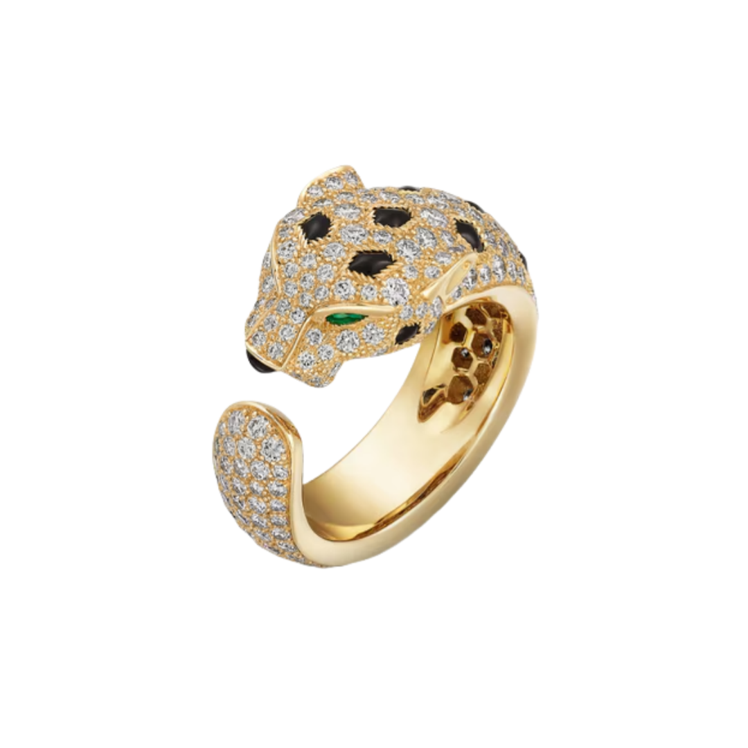 CTR003 Panthère de Cartier ring, medium model, half-paved - ccjewelryacc