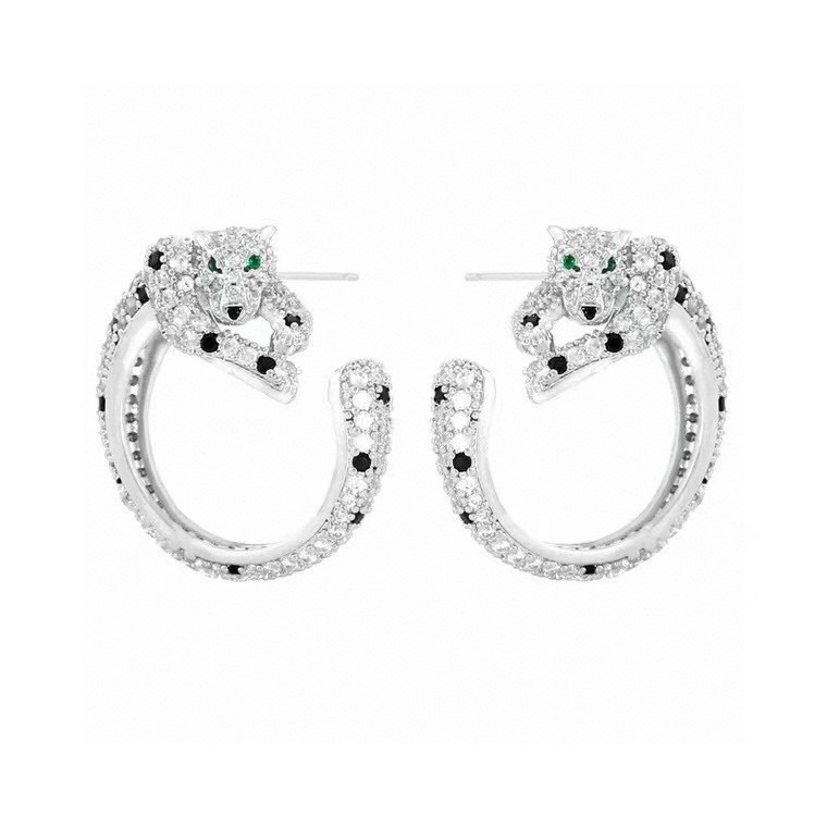 CTEV014 18k White Gold PANTHÈRE DE CARTIER EARRINGS Clip - ccjewelryacc