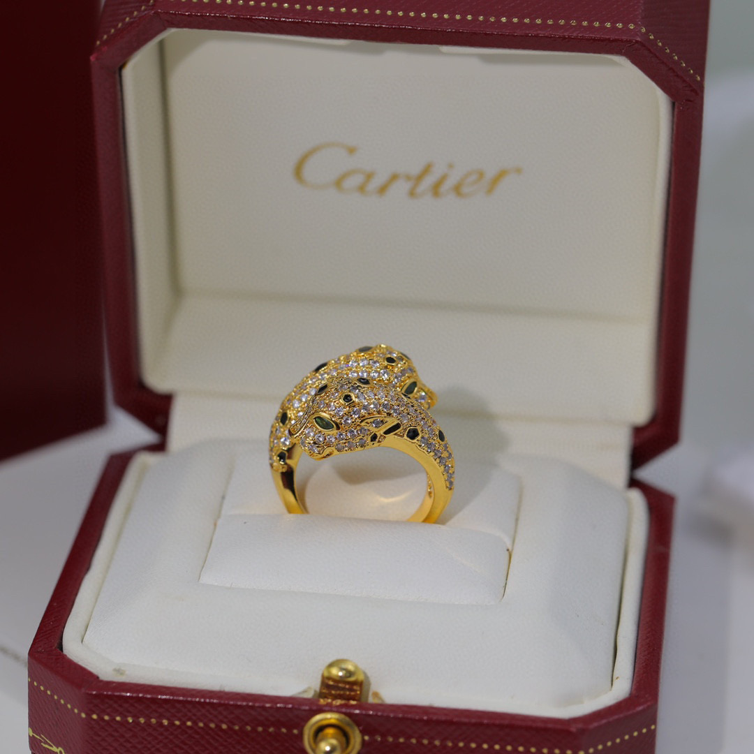 CTR009 Panthère de Cartier ring, semi-paved - ccjewelryacc