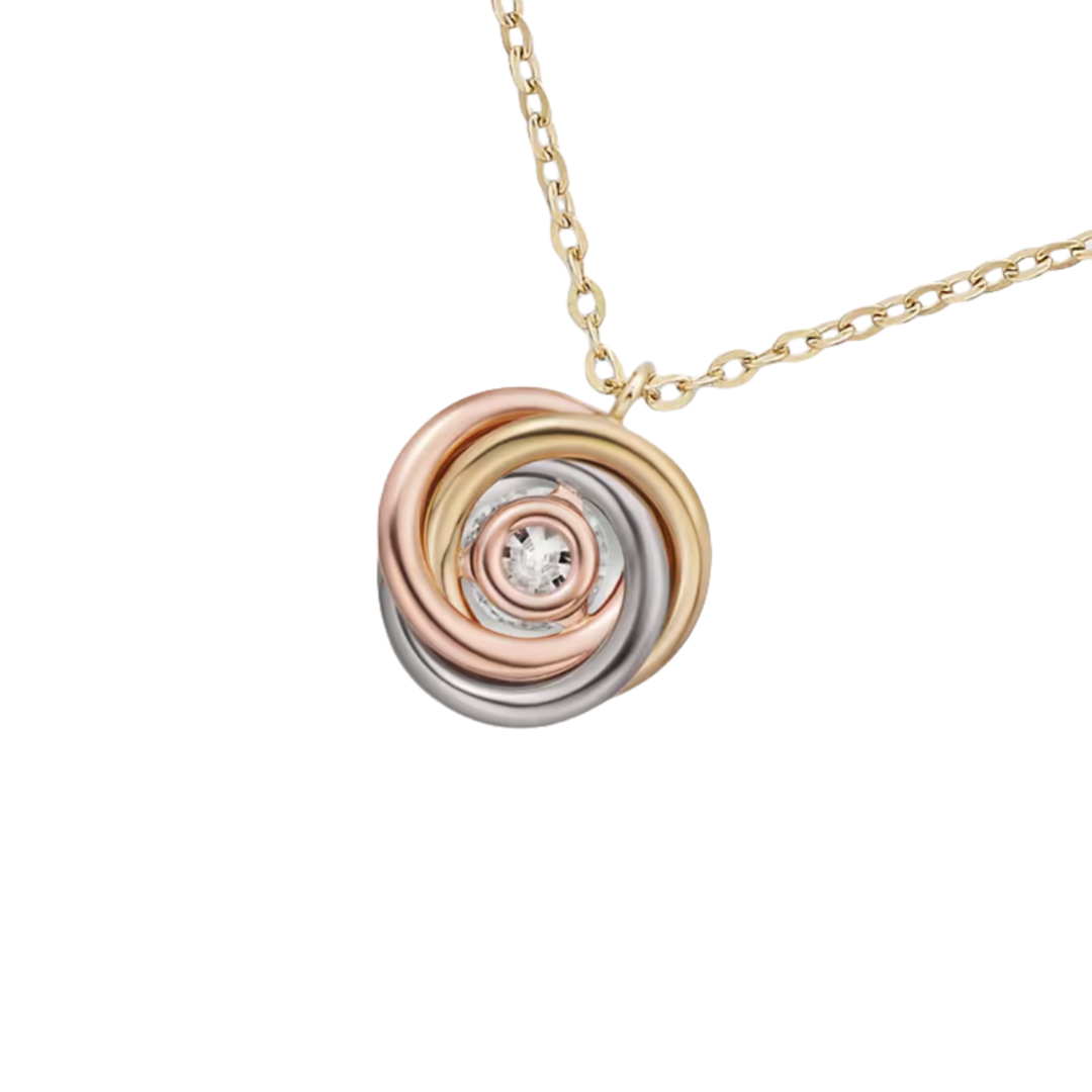 CTNV035 18K Trinity pendant, 1 diamond, paved - ccjewelryacc