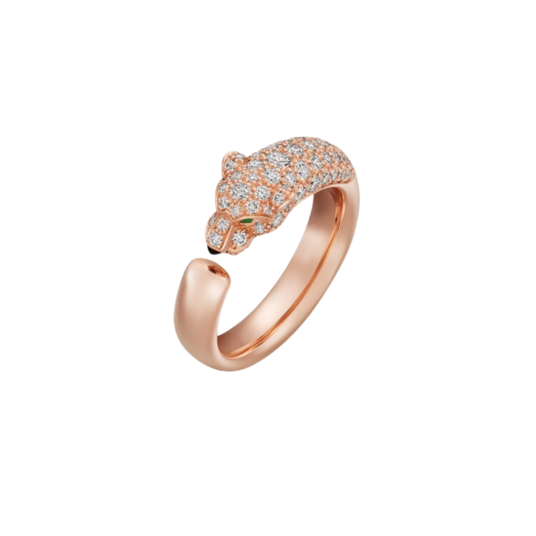 CTR016 Panthère de Cartier ring, small model, half-paved - ccjewelryacc