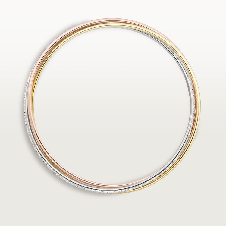 CTS003 Trinity bracelet, small model, half-paved - ccjewelryacc