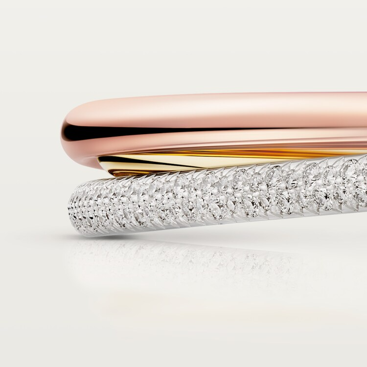 CTS003 Trinity bracelet, small model, half-paved - ccjewelryacc