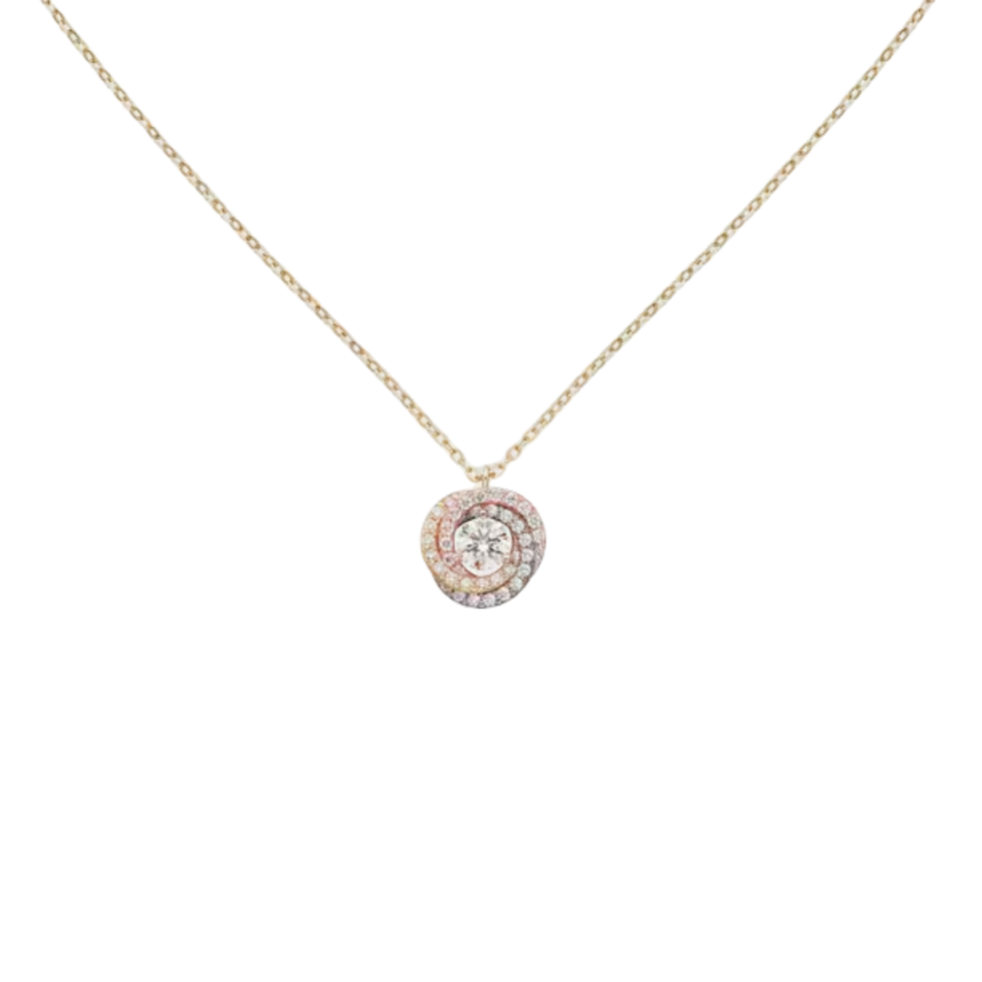 CTNV035 18K Trinity pendant, 1 diamond, paved - ccjewelryacc